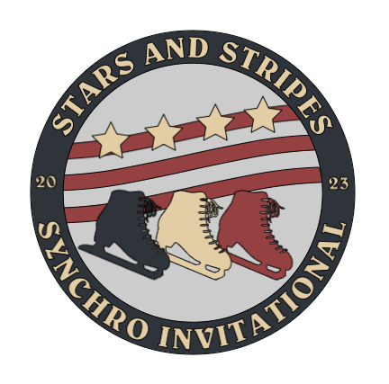 Stars and Stripes logo with three figure skates in red, yellow, and dark blue